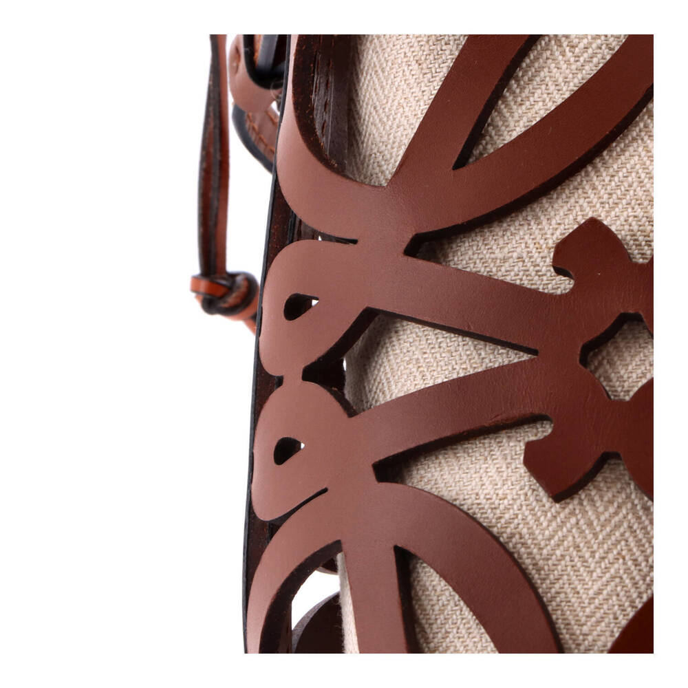 Loewe Mini Anagram Drawstring Bucket Crossbody Bag Leather with Canvas - Picture 6 of 6